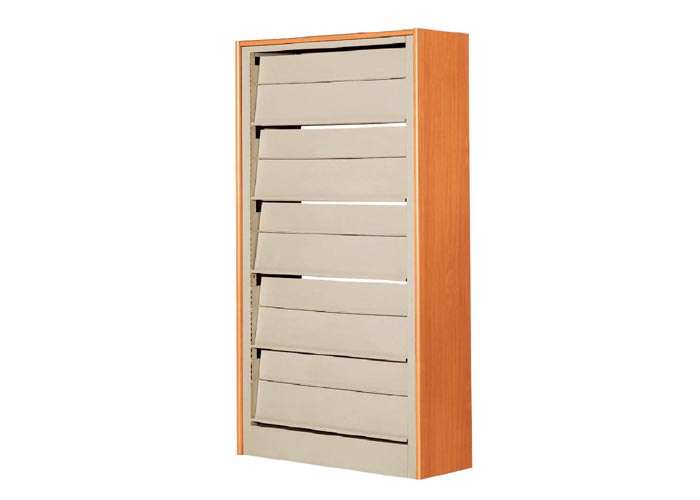 Library Furniture|Magazine Rack|Office Furniture|5-storey Single-faced Periodical Cabinet|钢木期刊架 CG-C-5A