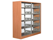 5-storey double pillar bilateral book shelfCG-SB-5_Office Furniture_Double-Sided Bookshelf_Library Furniture